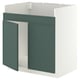 METOD Mobile base per lavello 2vas HAVSEN, bianco/Aspudden grigio scuro-verde, 80x60 cm
