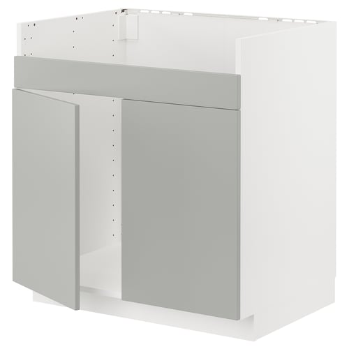 METOD Mobile base per lavello 2vas HAVSEN, bianco/Havstorp grigio chiaro, 80x60 cm