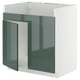METOD Mobile base per lavello 2vas HAVSEN, bianco/Kallarp grigio-verde scuro lucido, 80x60 cm
