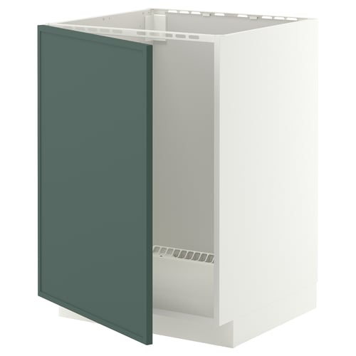 METOD Mobile base per lavello, bianco/Aspudden grigio scuro-verde, 60x60 cm