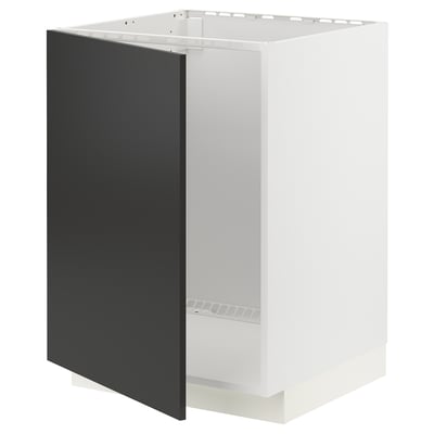 METOD Mobile base per lavello, bianco/Nickebo antracite opaco, 60x60 cm