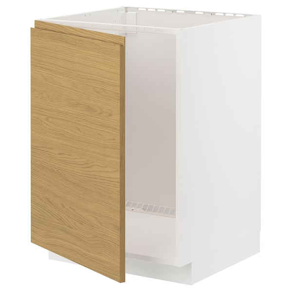 METOD Mobile base per lavello, bianco/Voxtorp effetto rovere, 60x60 cm