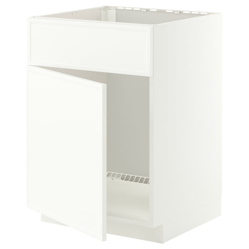 METOD Mobile lavello con anta/frontale, bianco/Aspudden bianco opaco, 60x60 cm