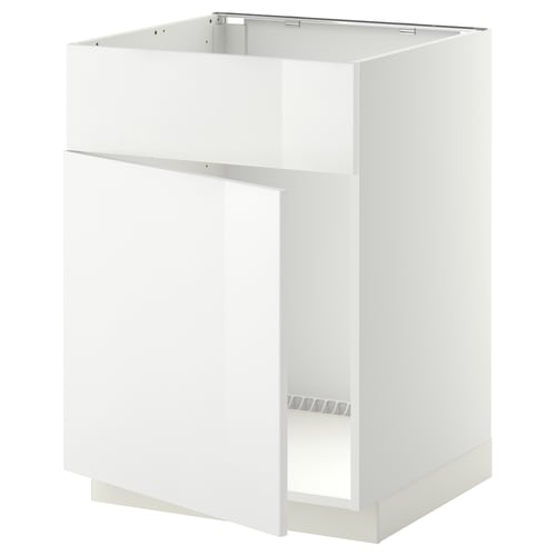 METOD Mobile lavello con anta/frontale, bianco/Ringhult bianco, 60x60 cm