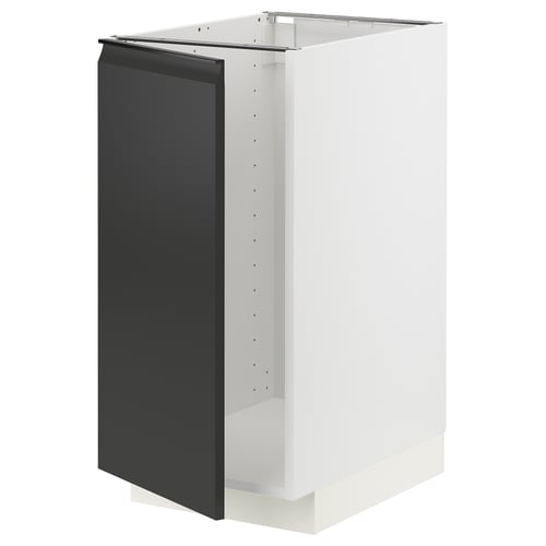 METOD Mobile lavello/raccolta differ., bianco/Upplöv antracite opaco, 40x60 cm