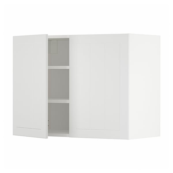METOD Pensile con ripiani/2 ante, bianco/Stensund bianco, 80x60 cm