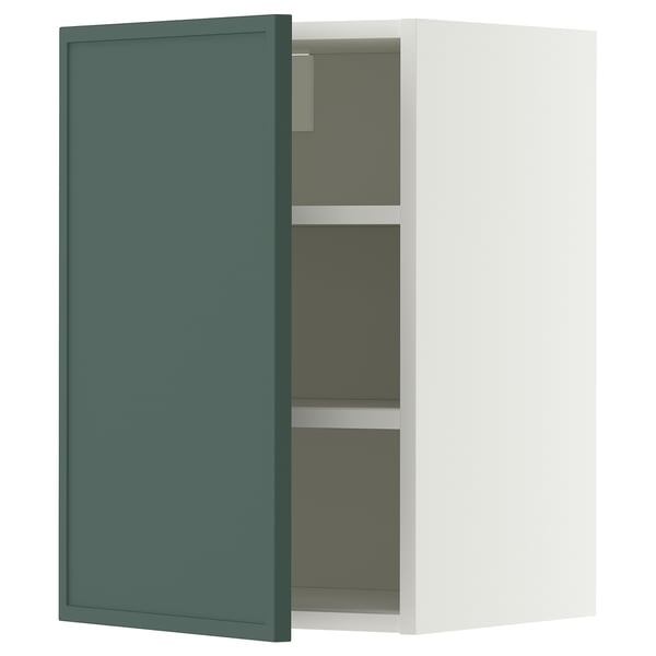 METOD Pensile con ripiani, bianco/Aspudden grigio scuro-verde, 40x60 cm