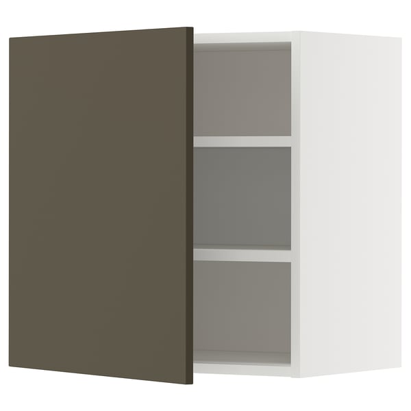 METOD Pensile con ripiani, bianco/Havstorp marrone-beige, 60x60 cm