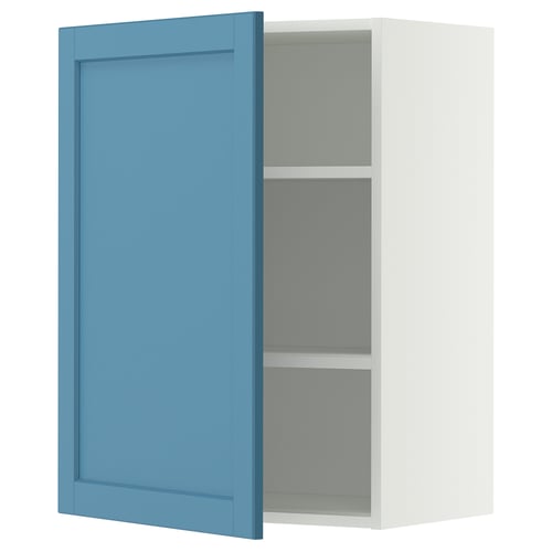 METOD Pensile con ripiani, bianco/Lerhyttan blu, 60x80 cm