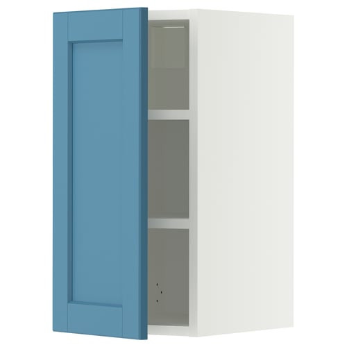 METOD Pensile con ripiani, bianco/Lerhyttan blu, 30x60 cm