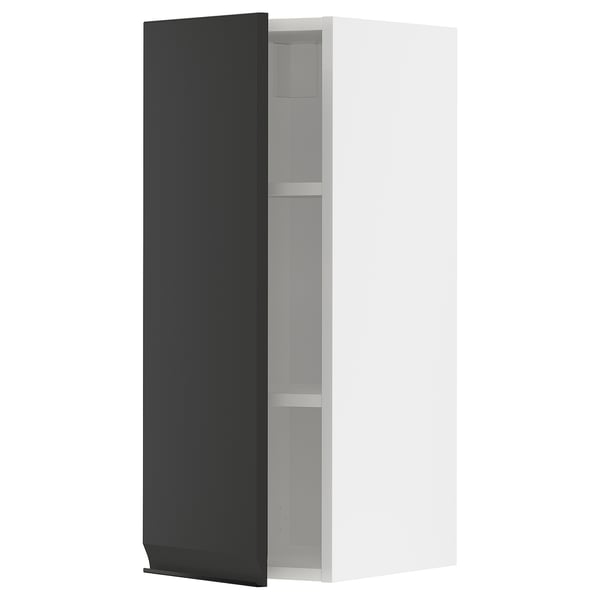 METOD Pensile con ripiani, bianco/Upplöv antracite opaco, 30x80 cm