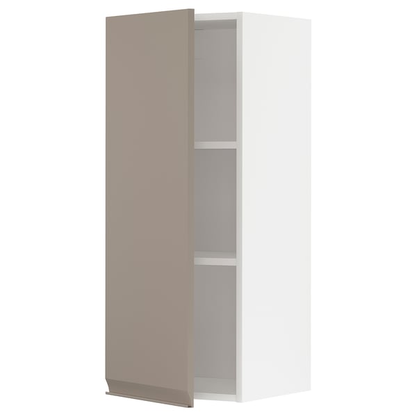 METOD Pensile con ripiani, bianco/Upplöv beige scuro opaco, 40x100 cm