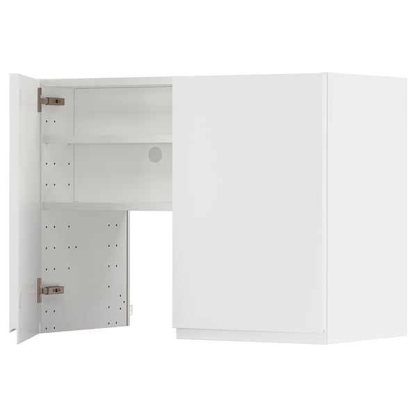METOD Pensile per cappa con ripiano/anta, bianco/Voxtorp bianco opaco, 80x60 cm