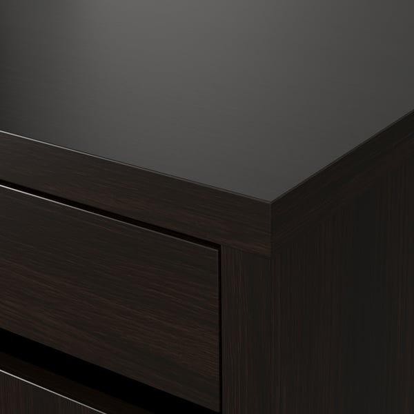 MICKE Scrivania, marrone-nero, 105x50 cm