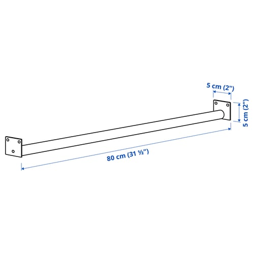 MITTZON Bastone appendiab per strutt/rotel, bianco, 80 cm