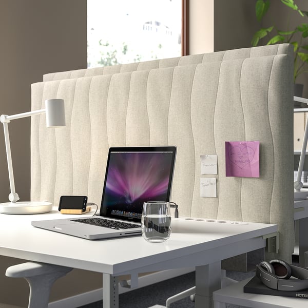 MITTZON Schermo acustico per scrivania, Gunnared beige, 125x72 cm