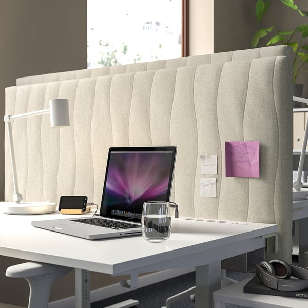 MITTZON Schermo acustico per scrivania, Gunnared beige, 145x72 cm