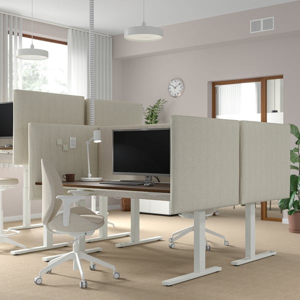 MITTZON Schermo acustico per scrivania, Gunnared beige, 145x72 cm
