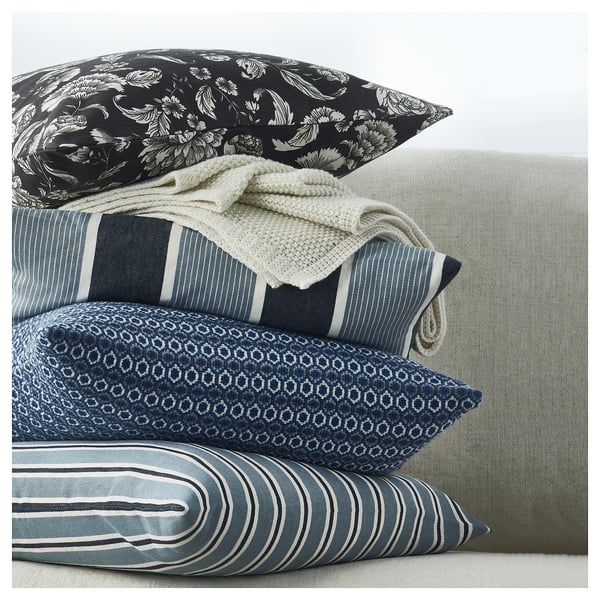 MOROTSMOTT Fodera per cuscino, blu scuro/grigio-blu, 50x50 cm