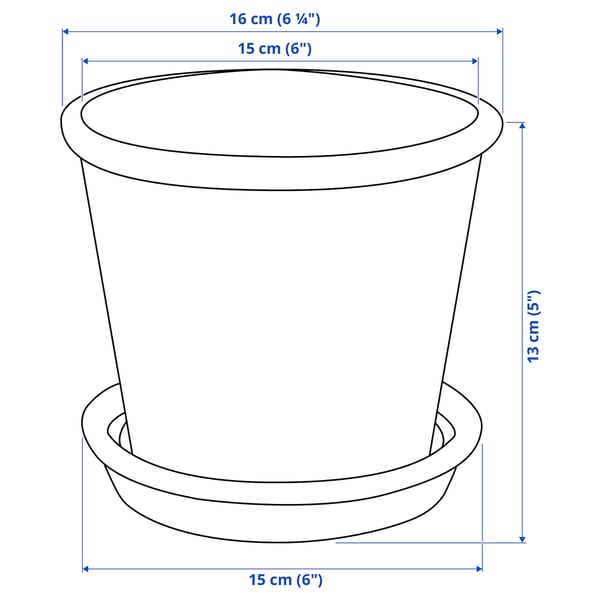 MUSKOTBLOMMA Vaso con sottovaso, da interno/esterno terracotta, 12 cm