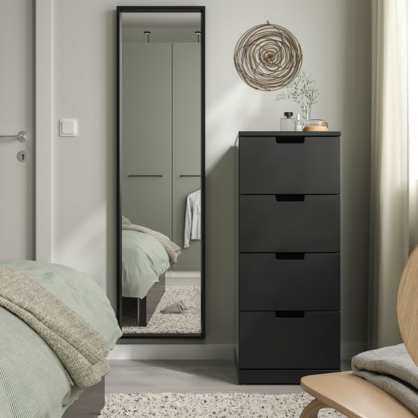 NISSEDAL Specchio, nero, 40x150 cm