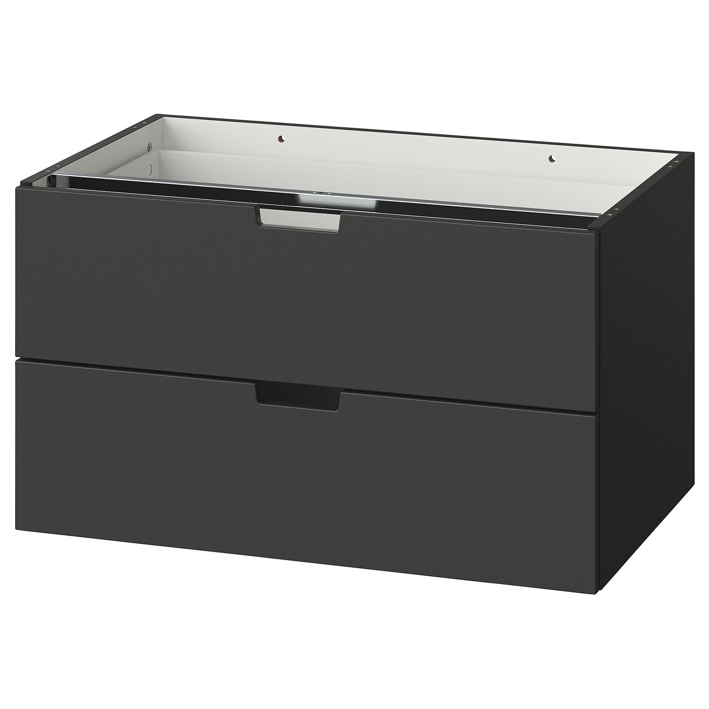 NORDLI Cassettiera componibile, 2 cassetti, antracite, 80x45 cm