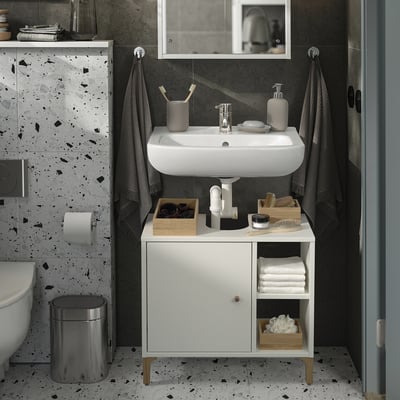 NORSÄLVEN Mobile sottolavabo, con anta bianco, 60x55x32 cm