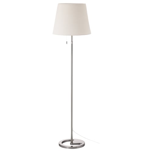 NYFORS Lampada da terra, nichelato bianco
