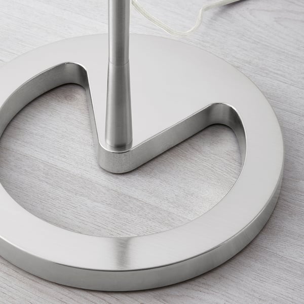 NYFORS Lampada da terra, nichelato bianco