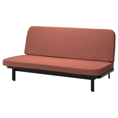 NYHAMN Divano letto a 3 posti, con materasso a molle/Skartofta rosso/marrone