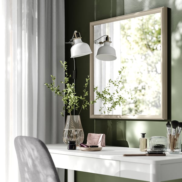 NYPONBUSKE Specchio, grigio-beige, 65x65 cm