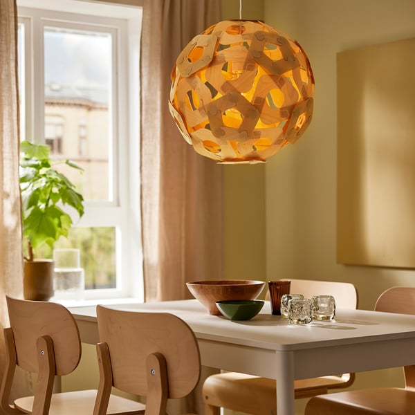 ÖDLEBLAD Paralume per lampada a sospensione, impiallacciatura di betulla, 48 cm