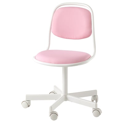 ÖRFJÄLL Sedia da scrivania per bambini, bianco/Vissle rosa