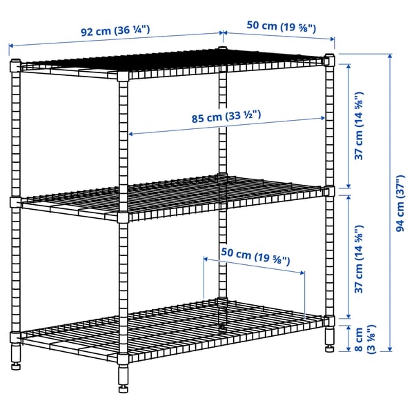 OMAR Scaffale, galvanizzato, 92x50x94 cm