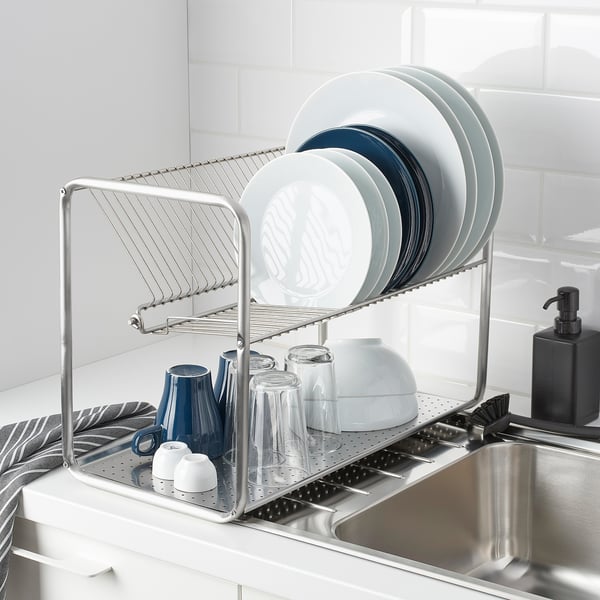 ORDNING Scolapiatti, inox, 50x27x36 cm