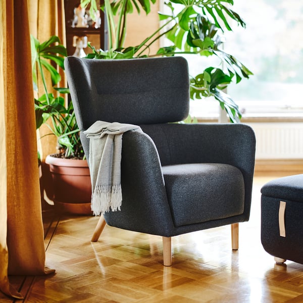 OSKARSHAMN Poltrona, Gunnared nero-grigio