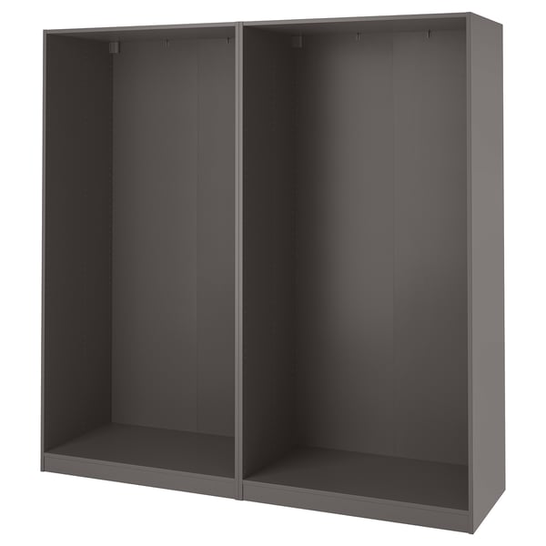 PAX 2 strutture per guardaroba, grigio scuro, 200x58x201 cm