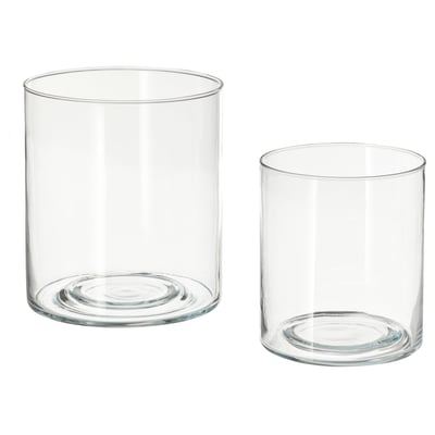 PILFINK Set di 2 candelieri, vetro trasparente