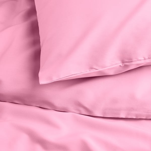 PILTANDVINGE Copripiumino e federa, rosa, 150x200/50x60 cm