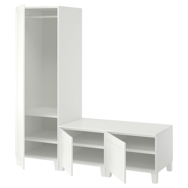 PLATSA Guardaroba con 3 ante, bianco/Sannidal bianco, 180x57x191 cm