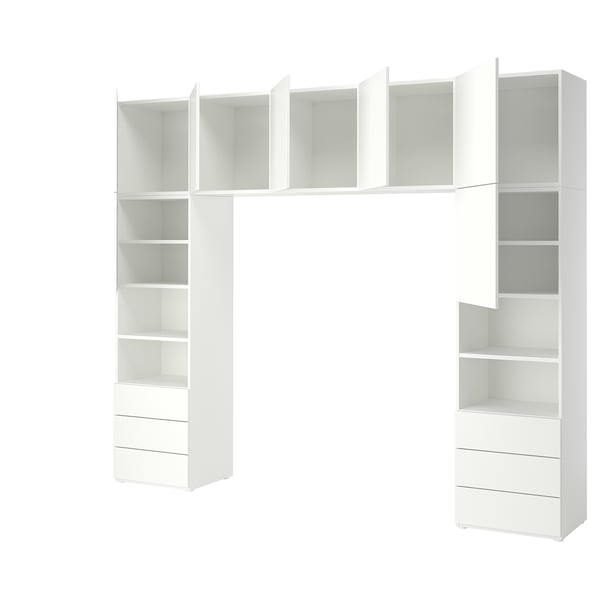 PLATSA Guardaroba con 7 ante e 6 cassetti, bianco/Fonnes bianco, 300x42x241 cm
