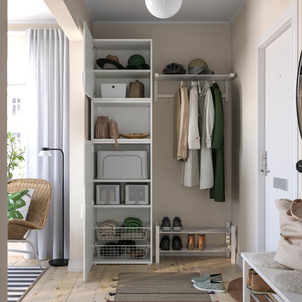 PLATSA Mobile con ante, bianco/Fonnes bianco, 60x42x221 cm