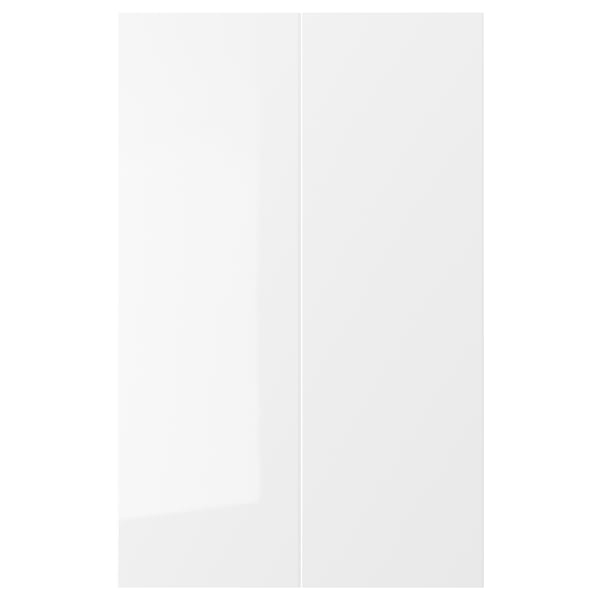 RINGHULT Set 2 ante per mobile base angolare, lucido bianco, 25x80 cm
