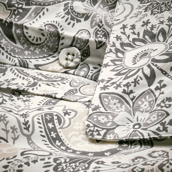 RODGERSIA Copripiumino e 2 federe, grigio/bianco, 240x220/50x60 cm