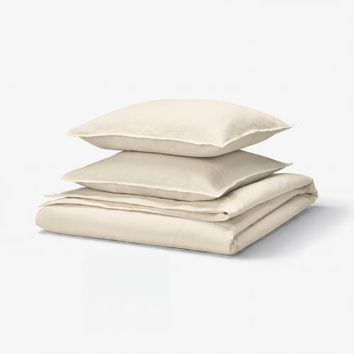 RUNDHAGTORN Copripiumino e 2 federe, beige, 240x220/50x60 cm