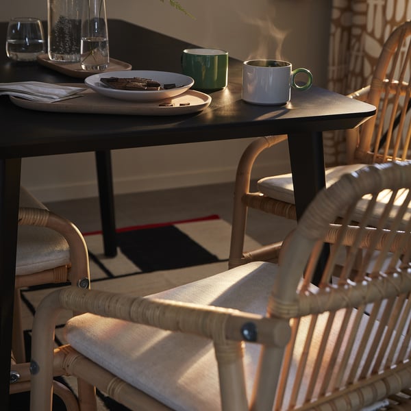 SALNÖ Sedia con braccioli, rattan