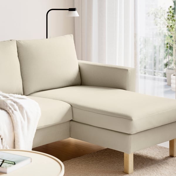 SALTSJÖBADEN Divano a 3 posti con chaise-longue, Fridtuna beige chiaro
