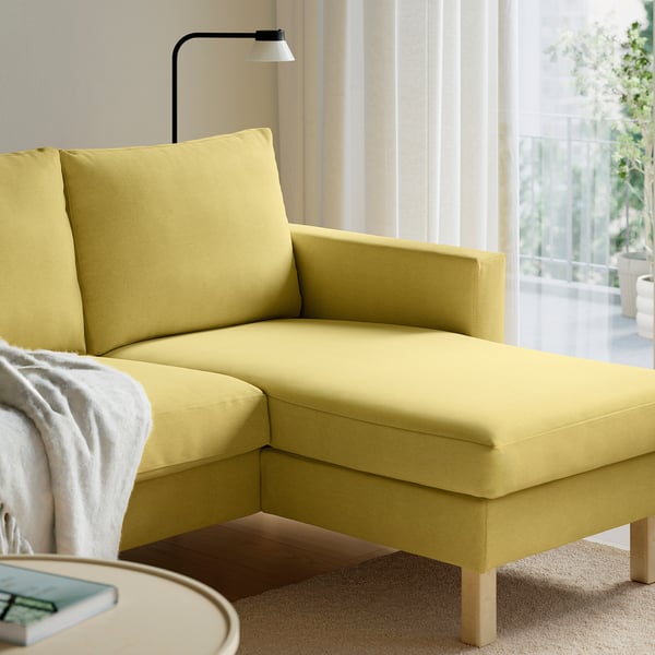 SALTSJÖBADEN Divano a 3 posti con chaise-longue, Fridtuna giallo