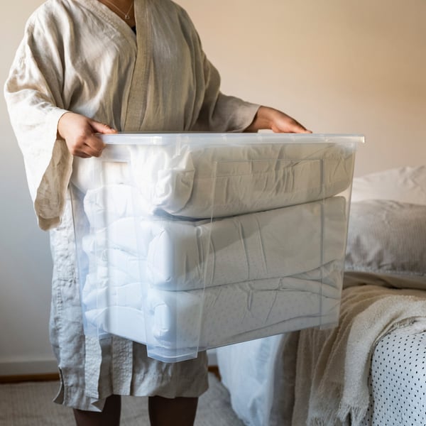 SAMLA Contenitore, trasparente, 56x39x42 cm/65 l