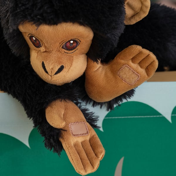 SANDLÖPARE Peluche, scimpanzé/nero, 32 cm